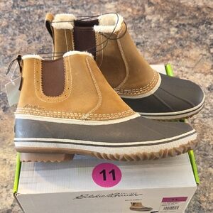 Eddie Bauer Size 11 NEW Women's Waterproof Leather Brown Snow Winter Boots